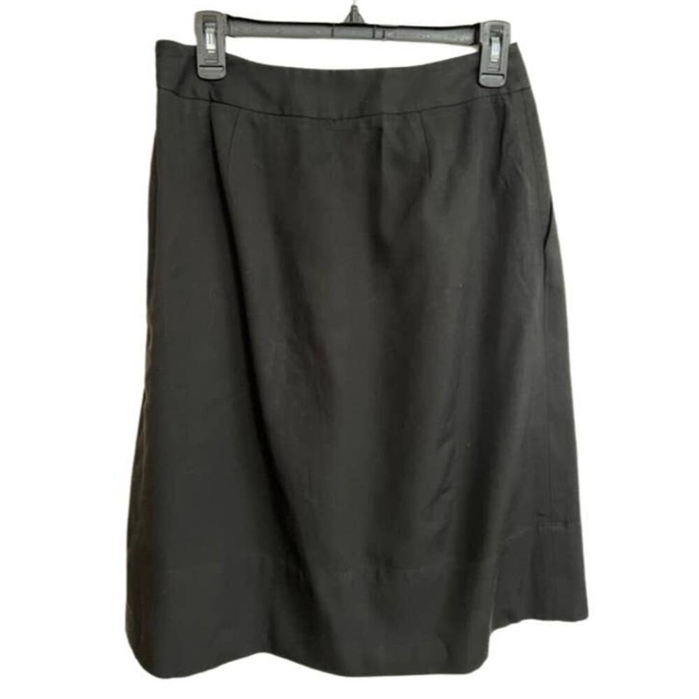 Talbots Black Front A-Line Pleated Skirt Pockets Fully Lined Size 2 Professional - Picture 5 of 9